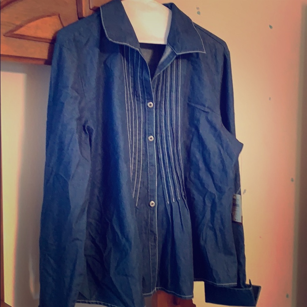 Soft denim shirt—transition into Fall